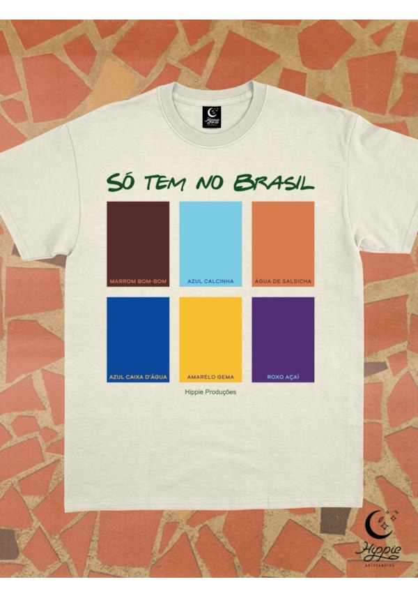 Camiseta Paleta Só tem no Brasil - Off-White