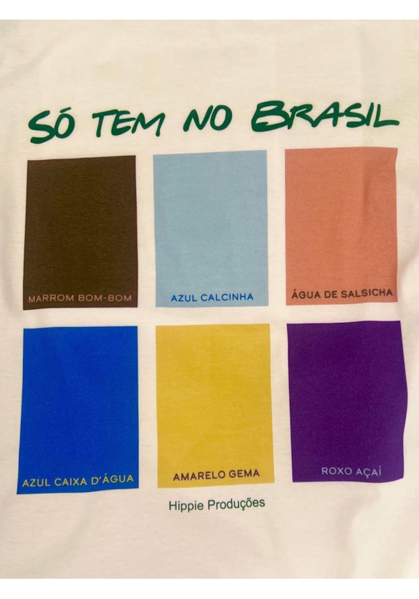Camiseta Paleta Só tem no Brasil - Off-White