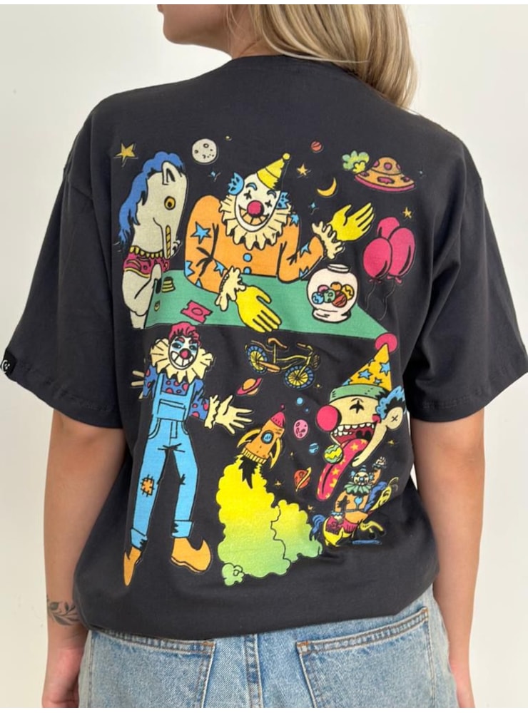 Camiseta Palhaço Astral - Chumbo - Frente e Verso — imagem 1