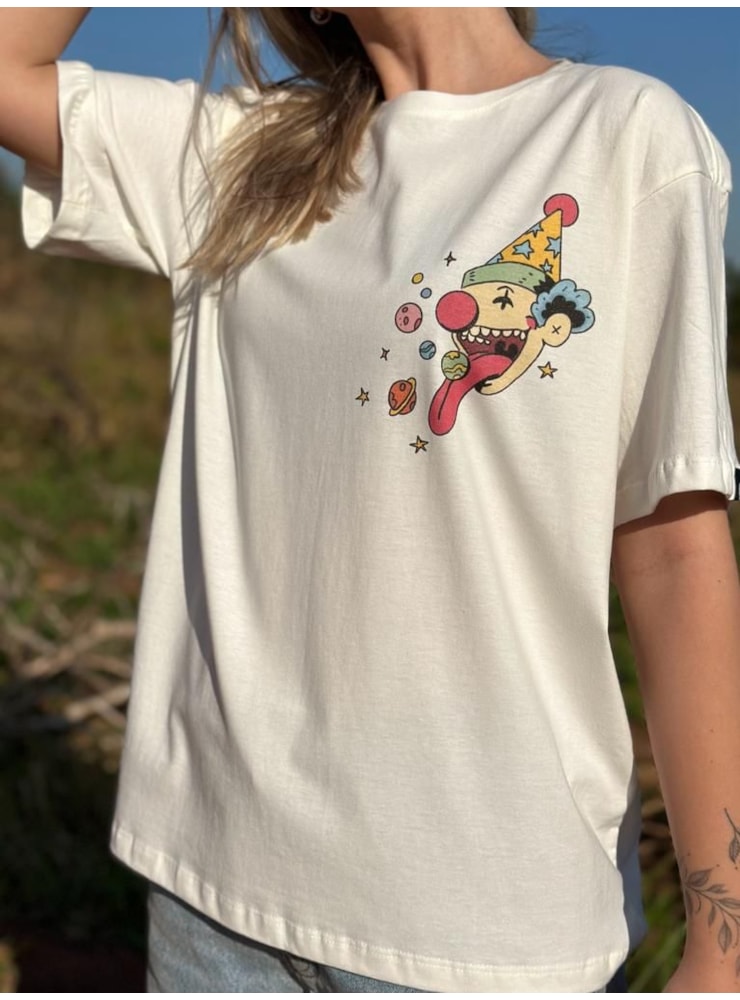Camiseta Palhaço Astral - Off-White - Frente e Verso — imagem 2