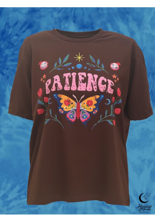 Camiseta Patience Floral - Marrom