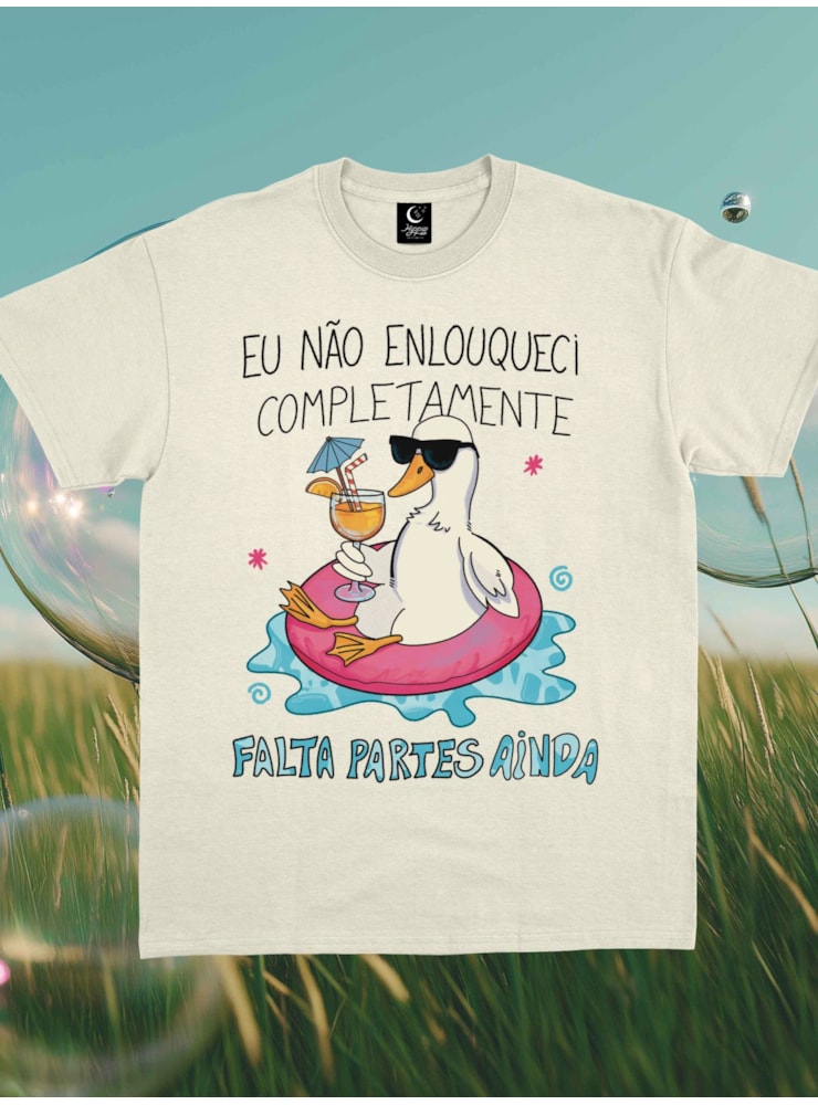 Camiseta Patinho Enlouqueci - Off-White — imagem 1