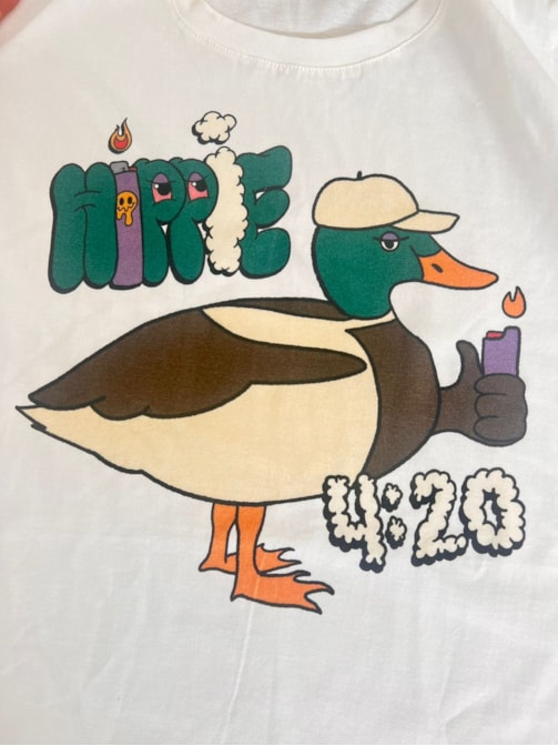 Camiseta Pato Hippie - Off-White