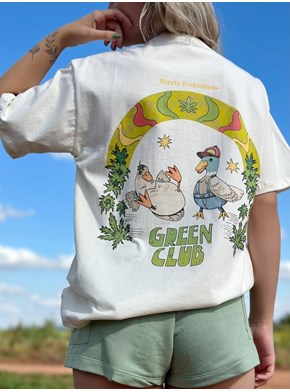 Camiseta Patos Green Club - Off-White - Frente e Verso