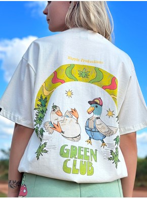 Camiseta Patos Green Club - Off-White - Frente e Verso