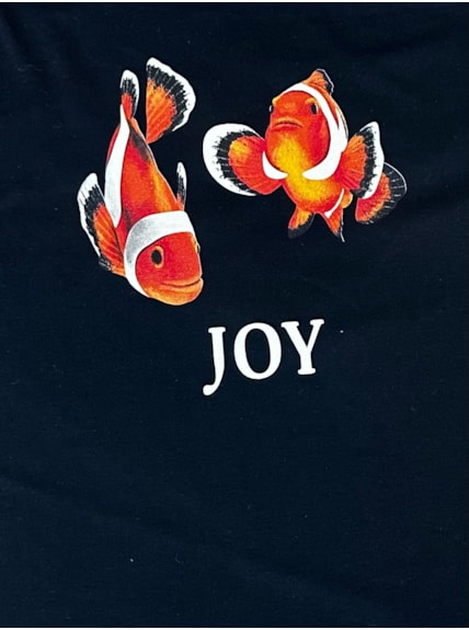 Camiseta Peixes Joy - Preta
