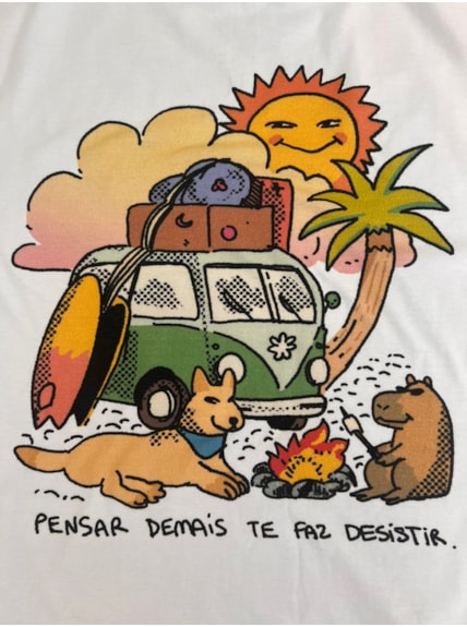 Camiseta Pensar Demais Te Faz Desistir - Off-White