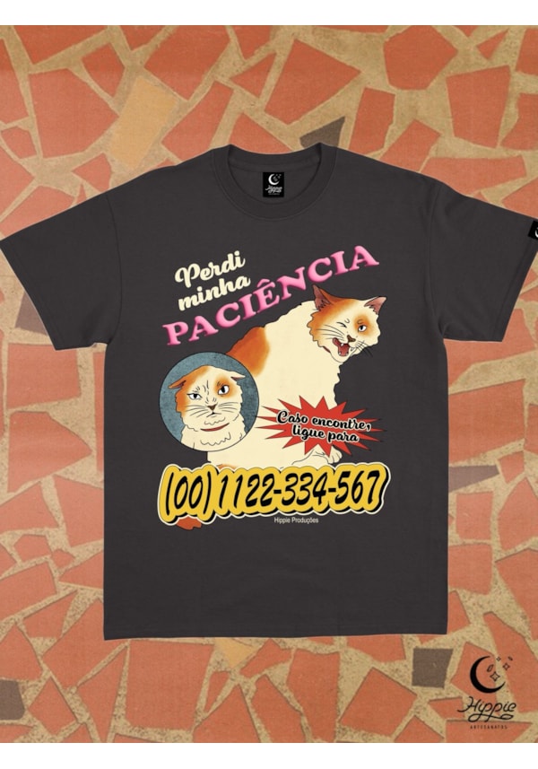 Camiseta Perdi minha Paciência - Preta