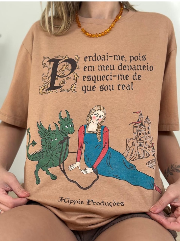Camiseta Perdoai-me - Cáqui — imagem 1