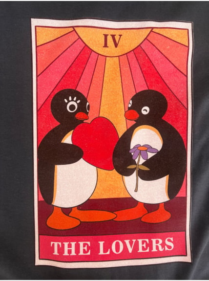 Camiseta Pingu the lovers - Chumbo
