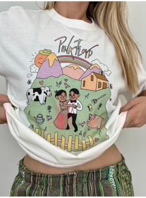 Camiseta Pink Floyd - Bandas Cartoon - Off-White