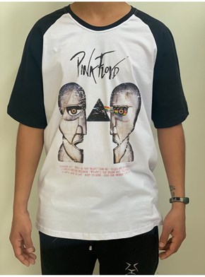 Camiseta Pink Floyd - Raglan Branca
