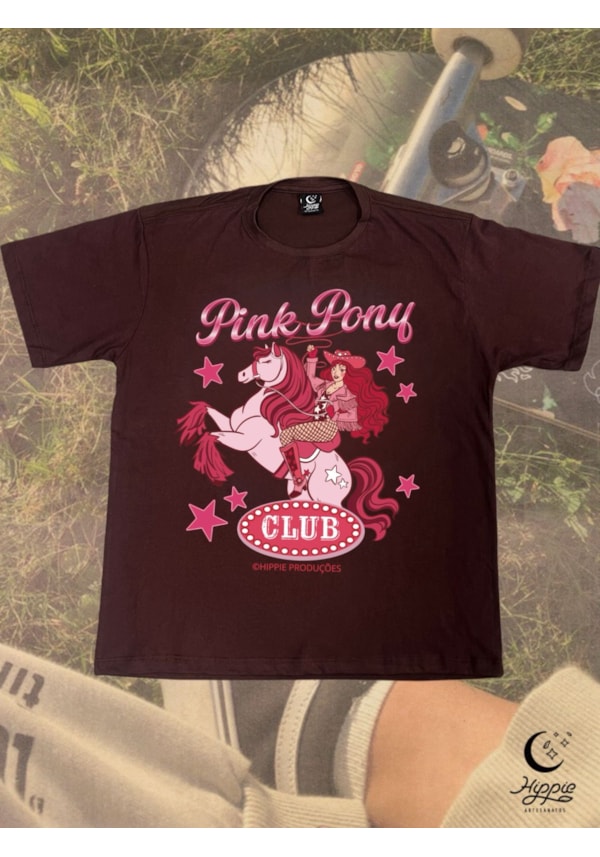 Camiseta Pink Pony Club - Marrom