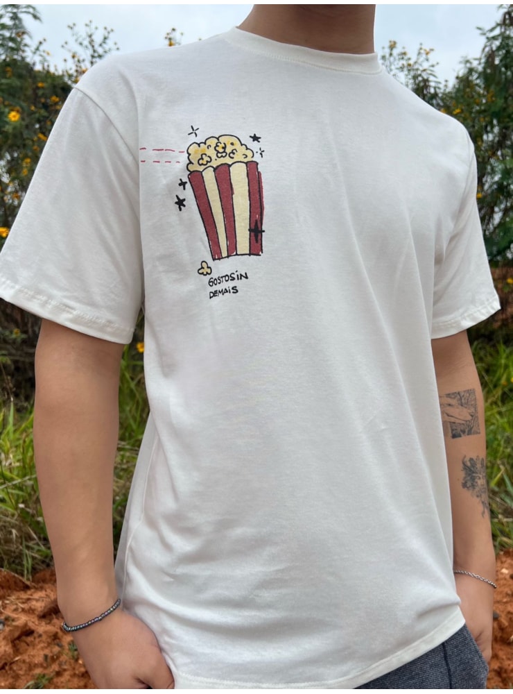 Camiseta Pipoca - Off-White — imagem 1