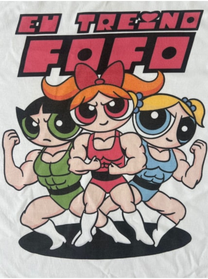 Camiseta Poderosas - Eu Treino Fofo - Off-White