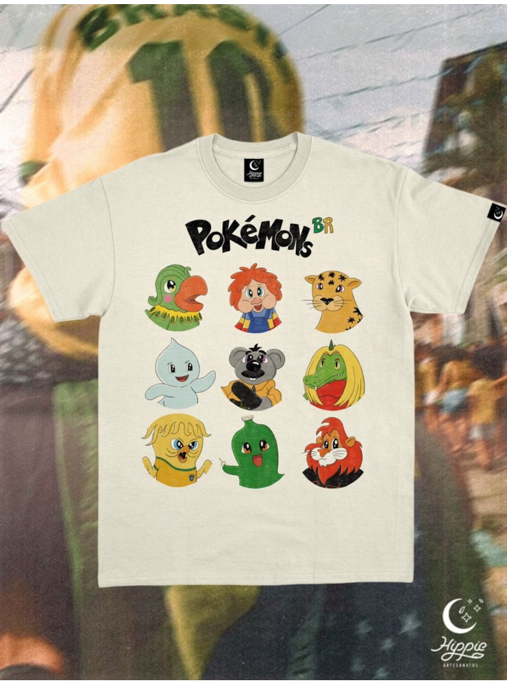Camiseta Pokemons BR - Off-White — imagem 1