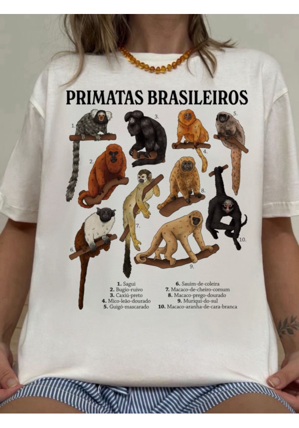 Camiseta Primatas do Brasil - Off-White