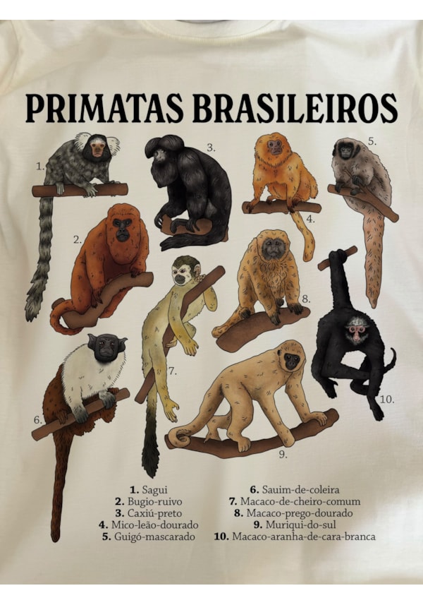 Camiseta Primatas do Brasil - Off-White