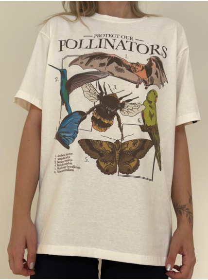 Camiseta Proteja os Polinizadores - Off-White