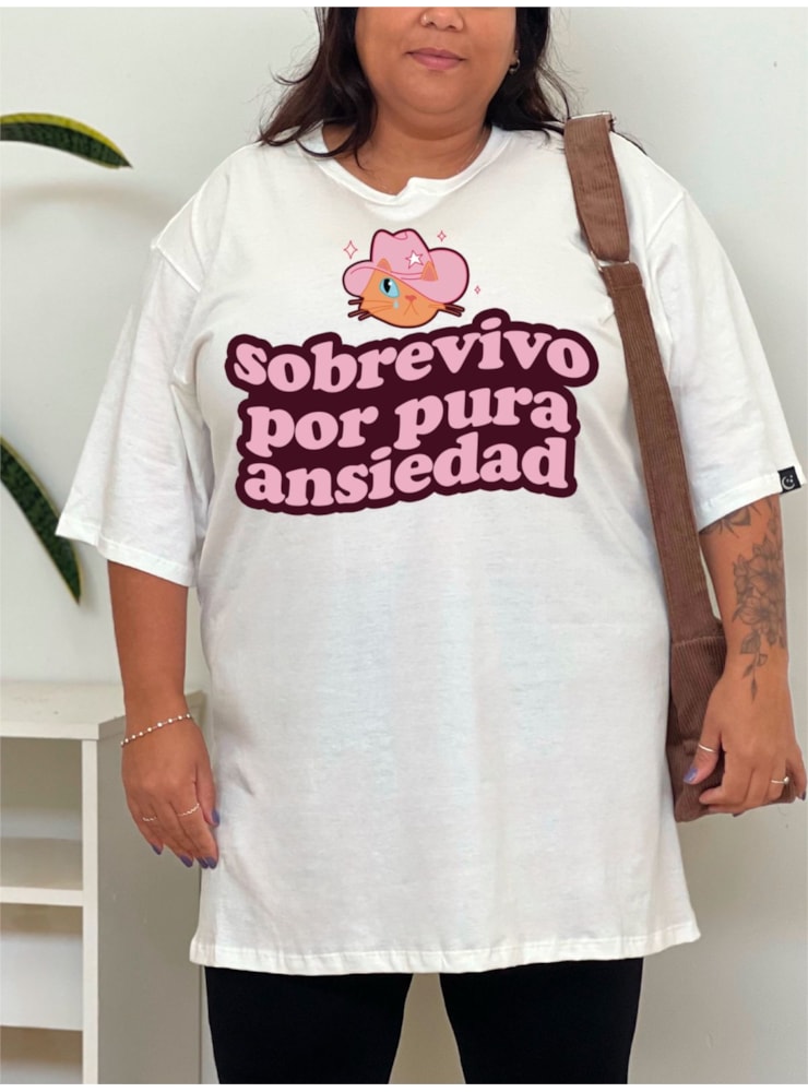 Camiseta Pura Ansiedad - Rebeldes - Off-White — imagem 1