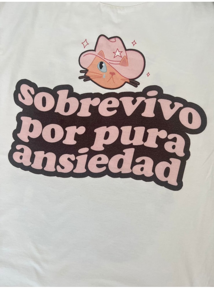 Camiseta Pura Ansiedad - Rebeldes - Off-White — imagem 2