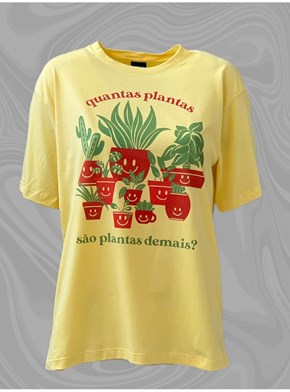 Camiseta Quantas plantas são plantas demais? - Amarela Clara