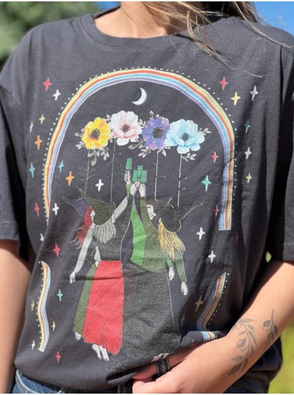 Camiseta Raiz Feminina Bruxas Fest - Chumbo