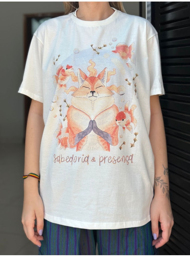Camiseta Raposa Presença - Off-White — imagem 2