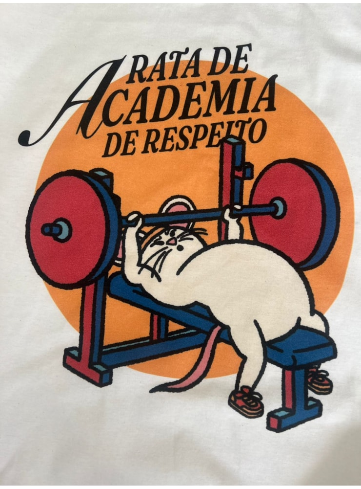 Camiseta Rata de Academia - Off-White