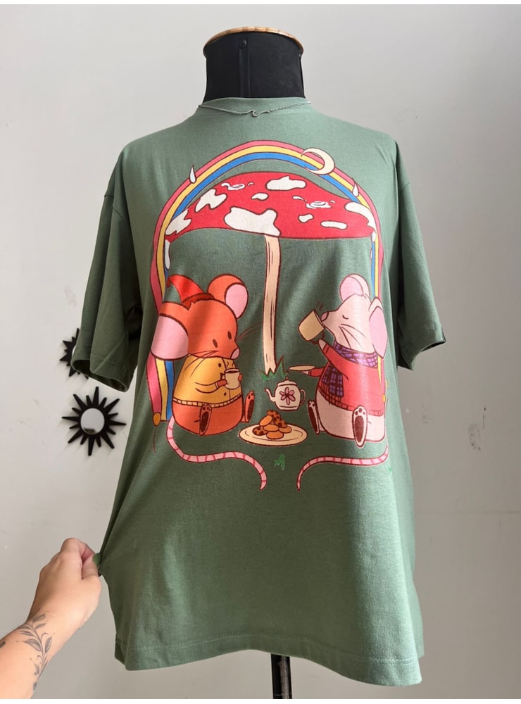 Camiseta Ratos Chuva - Verde Alecrim — imagem 2