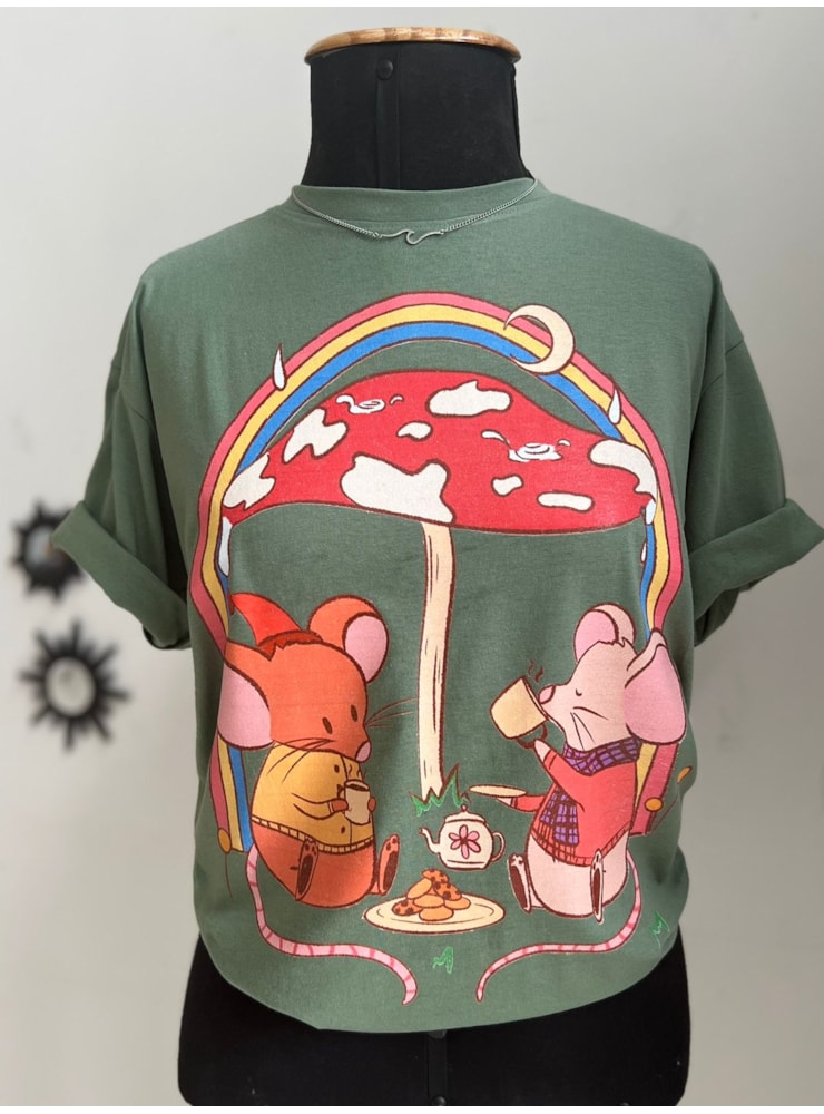 Camiseta Ratos Chuva - Verde Alecrim — imagem 1