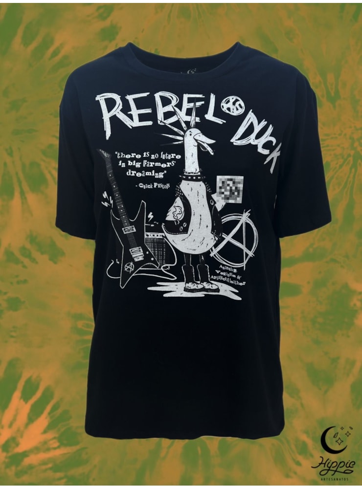 Camiseta Rebel As Duck - Preta — imagem 1