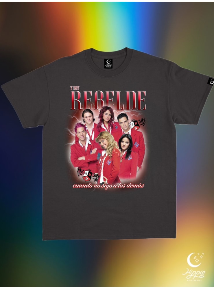 Camiseta Rebeldes Bootleg - Preta — imagem 1