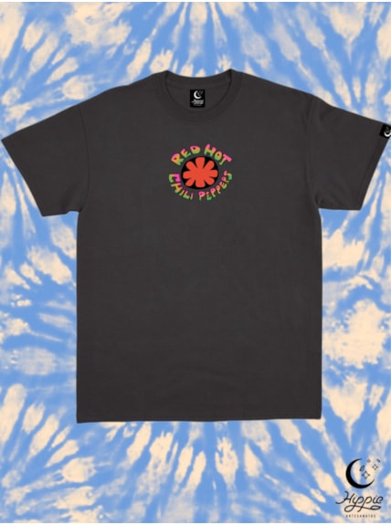 Camiseta Red Hot Chili Peppers Psicodélica - Preta - Frente e Verso