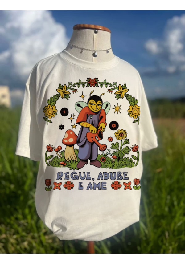 Camiseta Regue, Adube e Ame - Off-White