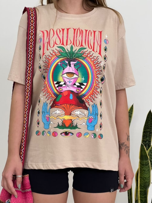 Camiseta Resiliência - Cáqui