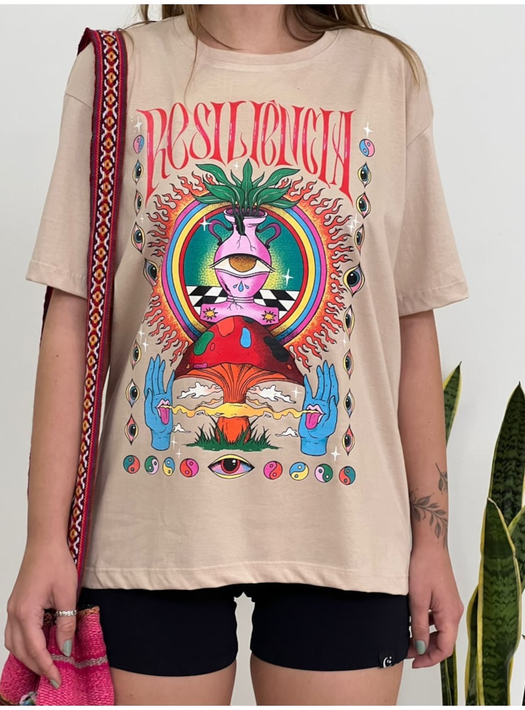 Camiseta Resiliência - Cáqui — imagem 1
