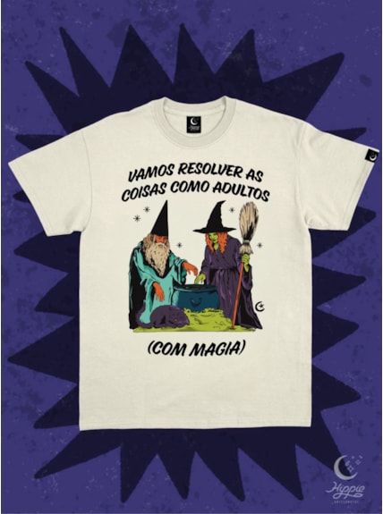 Camiseta Resolver com Magia - Off-White
