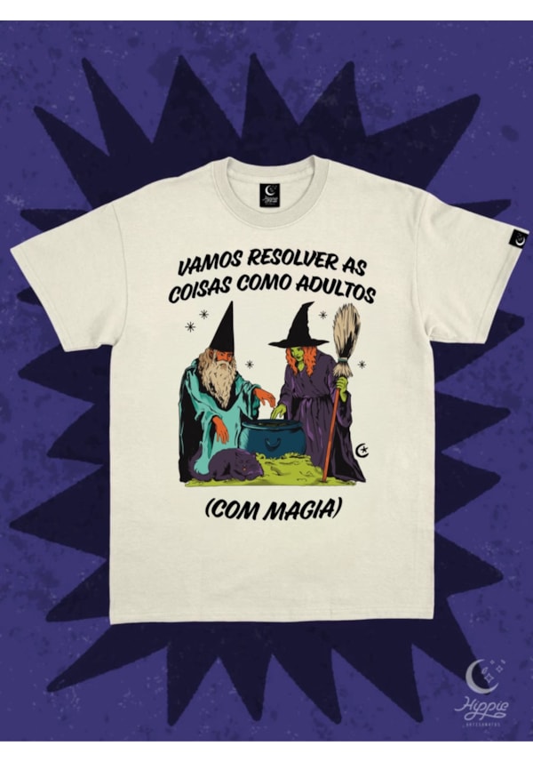Camiseta Resolver com Magia - Off-White