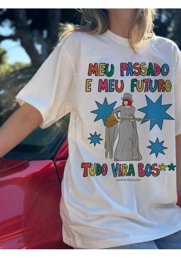 Camiseta Rita tudo vira - Off-White