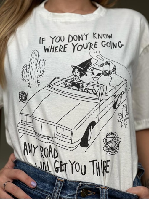 Camiseta Road Trip - Off-White