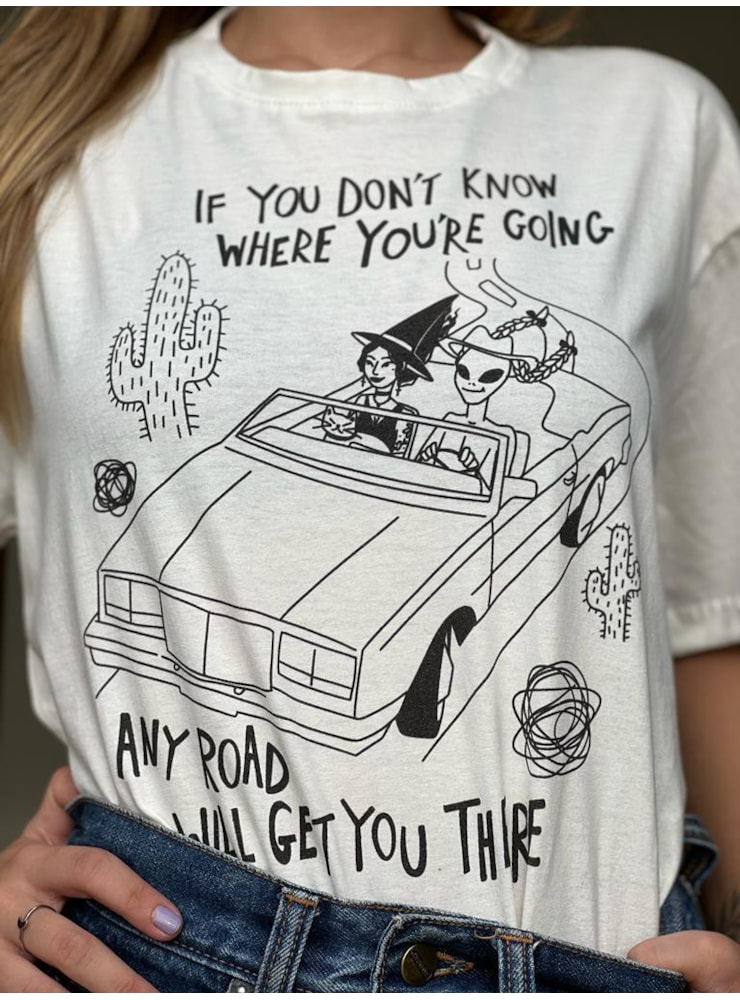 Camiseta Road Trip - Off-White — imagem 1