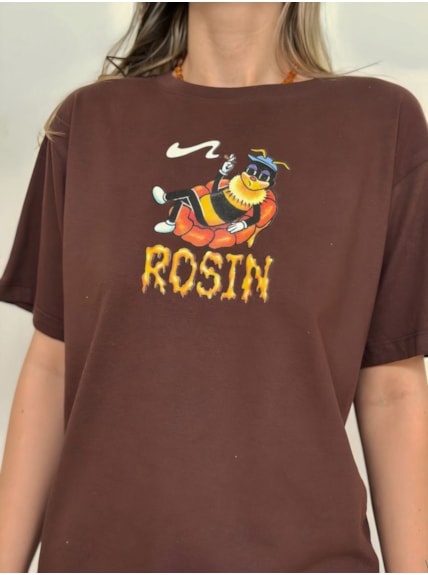 Camiseta Rosin Abelhas - Marrom - Frente e Verso