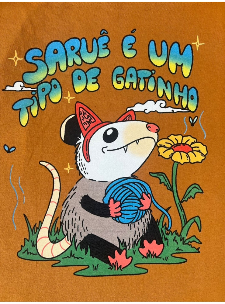 Camiseta Saruê Gatinho - Caramelo — imagem 2