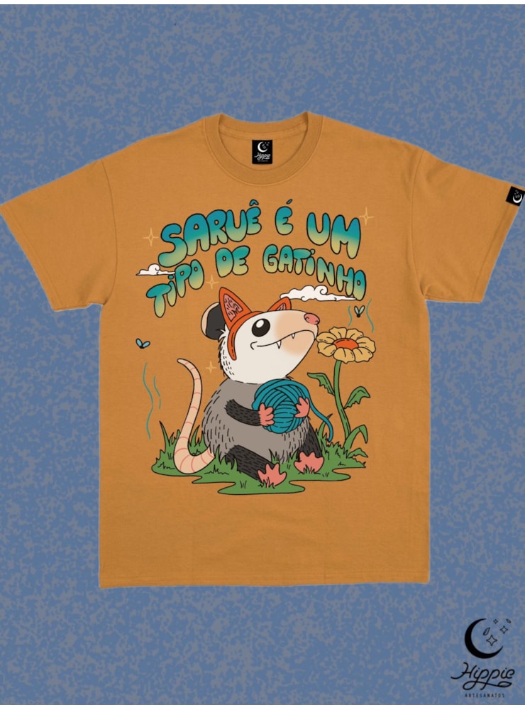 Camiseta Saruê Gatinho - Caramelo — imagem 1