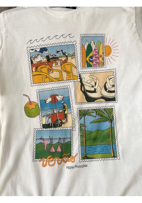 Camiseta Selos Verão - Off-White