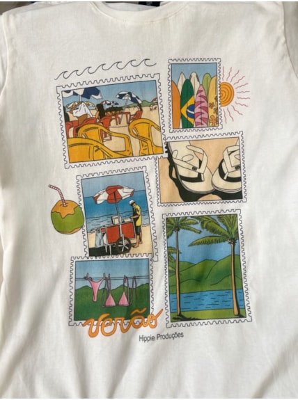 Camiseta Selos Verão - Off-White