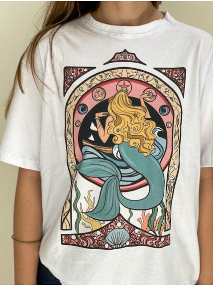 Camiseta Sereia Encantada - Branca