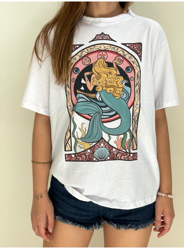 Camiseta Sereia Encantada - Branca — imagem 1