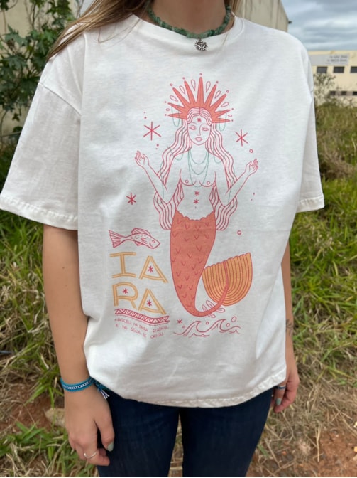 Camiseta Sereia Iara - Off-White